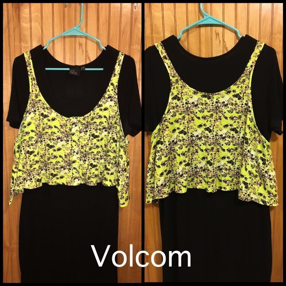Volcom Neon Crop Top Sz M-XL